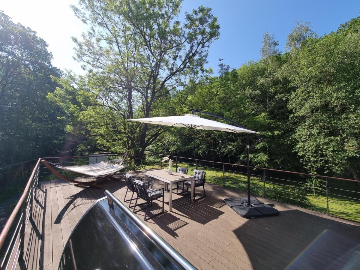 5 Sterne Bahnhoftraum, Appartement "Waldliebe" 133Qm, Grosse Terrasse 70Qm, Qr Code Scannen Fuer Virtuellen Rundgang, Premium Ausstattung Braunfels Exterior photo